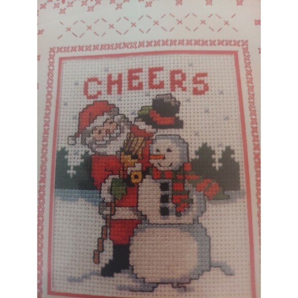Design Works Crafts Cheers Christmas Greetings Card Cross Stitch Kit #5562 - Picture 2 of 3